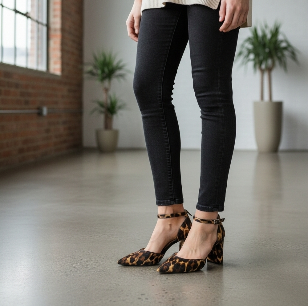 Alex Marie Brown Leopard Print Heels